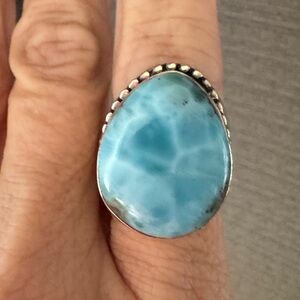 Gorgeous Larimar and Sterling ring